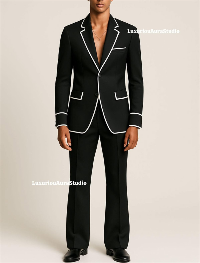Men Formal Wear With Coat - Completo da Uomo Nero di Design
