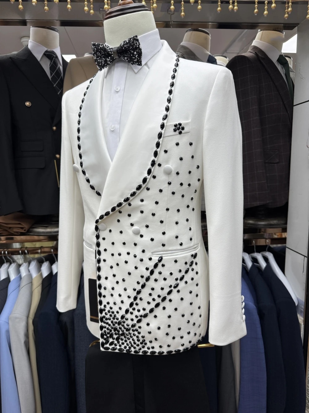 Men Formal Wear With Coat - Abito da sposo bianco da uomo