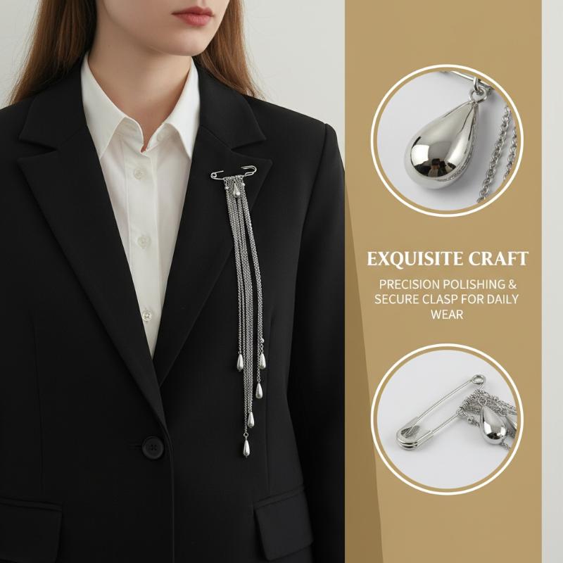 Mens Formal Look - Elegante Spilla a Goccia d'Acqua con