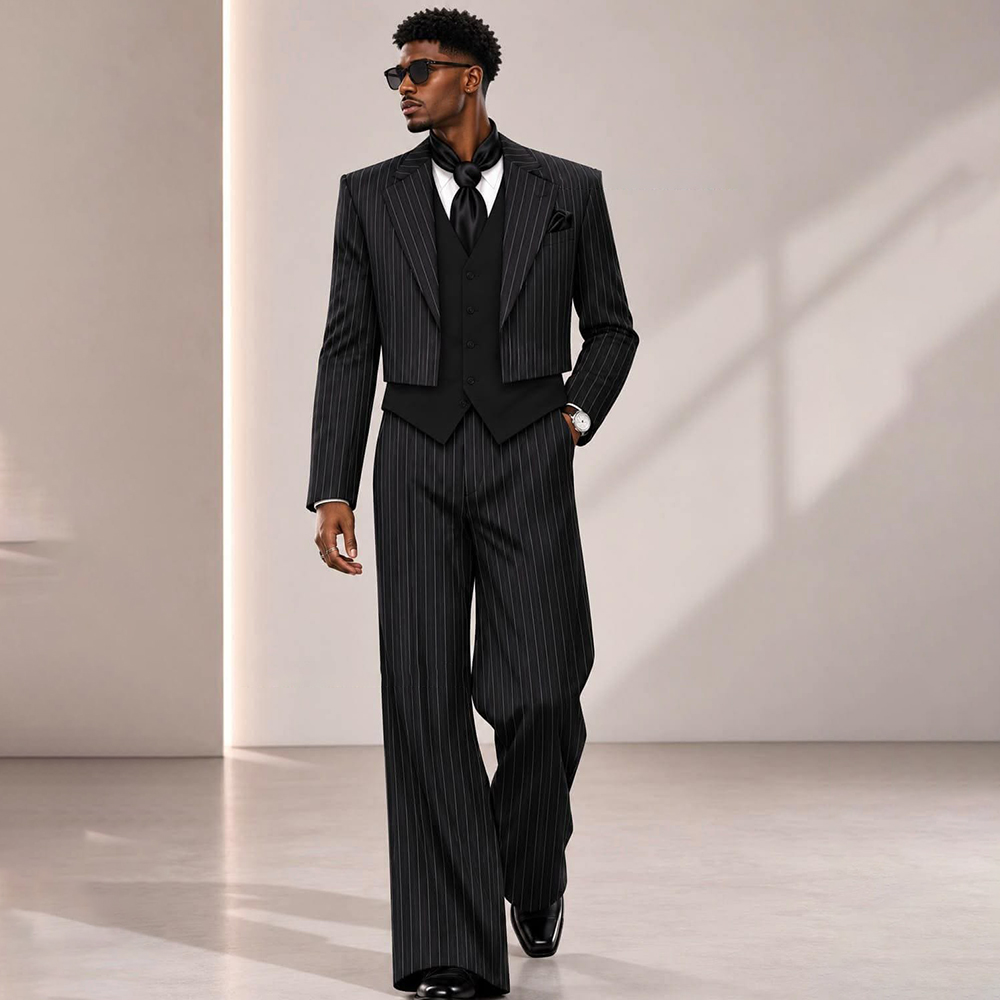 Mens Formal Look - Abito Moderno da Uomo Nero a