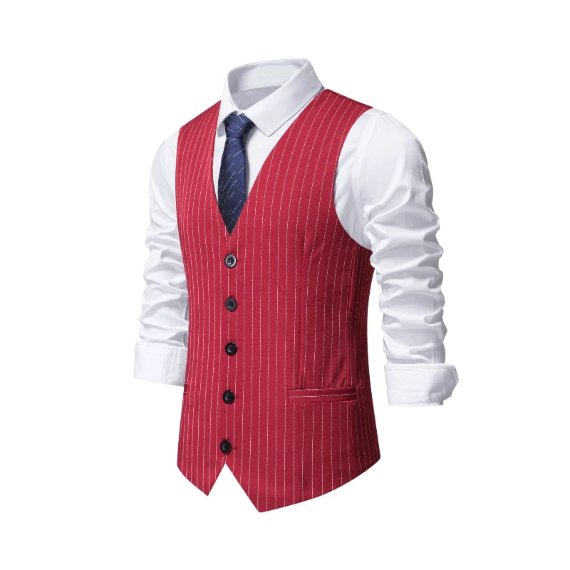 2026 Nuovo gilet da uomo a rig - Khaki Formal Wear Men recensione e prezzo