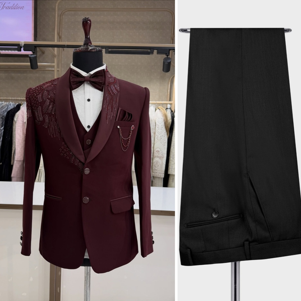 Set di 3 Pezzi Smoking da Spos - Men Formal Wear Modern recensione e prezzo