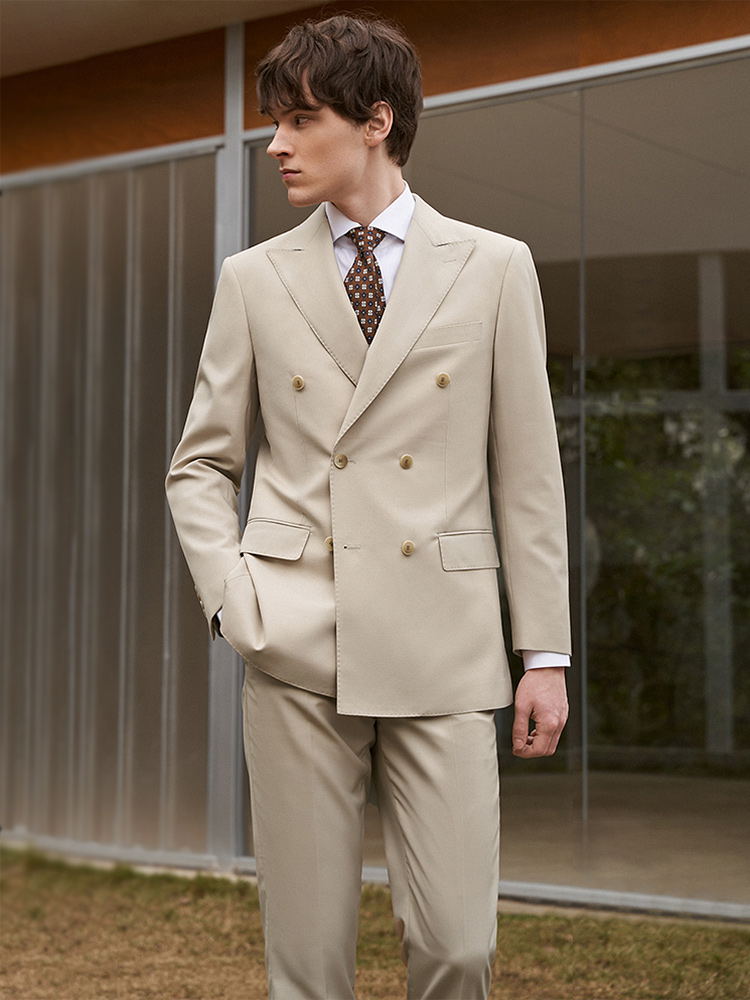 Abiti da uomo in lana 30% Set  - Khaki Formal Wear Men recensione e prezzo