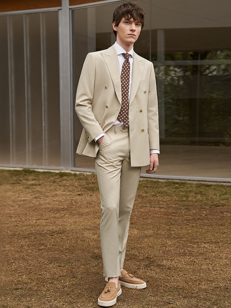 Abiti da uomo in lana 30% Set  - Khaki Formal Wear Men recensione e prezzo